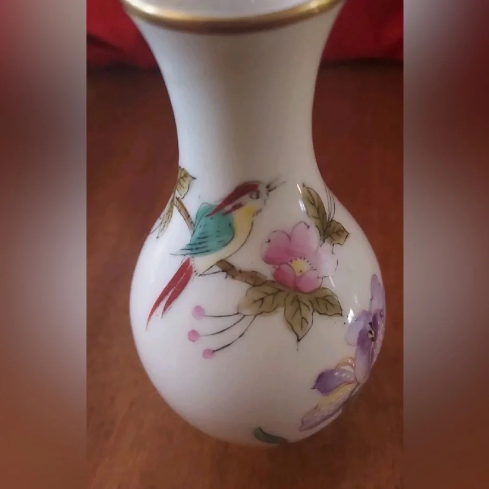 Vintage  Asian China Chinese Mini Porcelain Painted Lotus - Picture 3 of 14